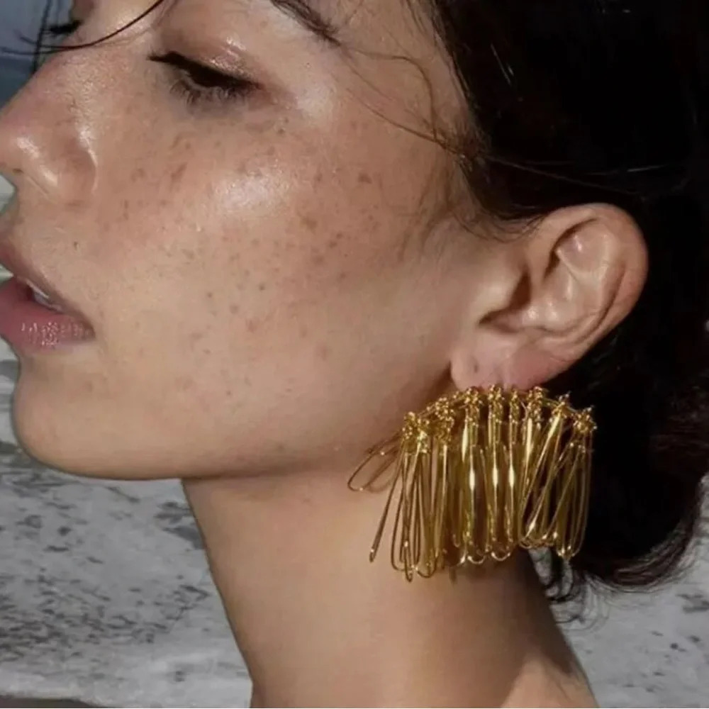 2/$30🌵 Gold Loop Tassel Fringe Earrings Arch Boho Jewelry Trendy Gift NEW